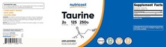 Nutricost Taurine Powder 250 Grams – 125 Servings, 250 Gram (Pack of 1)