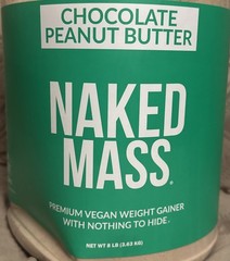 Naked Nutrition Mass 8lb CHOCOLATE PEANUT BUTTER Vegan Weight Gainer 4/2028*Dent