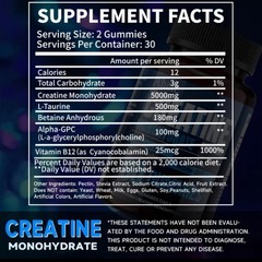 Creatine Monohydrate GUMMIES blueberry 🫐 Flavor 2 Pack 2 Month Supply