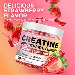 Creatine Gummies, Creatine Monohydrate Gummies for Men & Women with Collagen,…