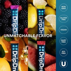 DripDrop Hydration Packets – Bold Variety Pack – Single Serve 16 Count, Blue