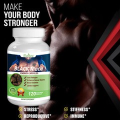 Black Maca Capsules | 30 To120 | Red, Yellow, Black Maca | Enhance Endurance