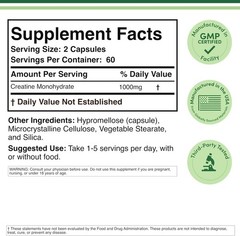 Creatine Pills 1,000Mg per Serving (120 Creatine Capsules)