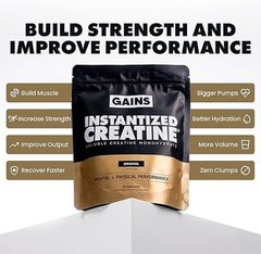 Gains in Bulk Instantized Creatine Monohydrate for Men & Women, Solub