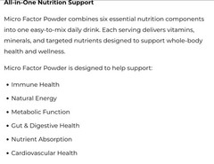 1ST Phorm MICRO FACTOR Daily Nutrition 10 oz ( 30 Serv ) Lemonade BEST BY 11/26