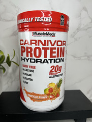 MuscleMeds Carnivor Hydration Protein Tropical Punch 20 Serv 1.6lb Exp 01/29
