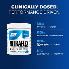 GAT SPORT Nitraflex Advanced 10.6 Ounce (Pack of 1), Blue/Raspberry