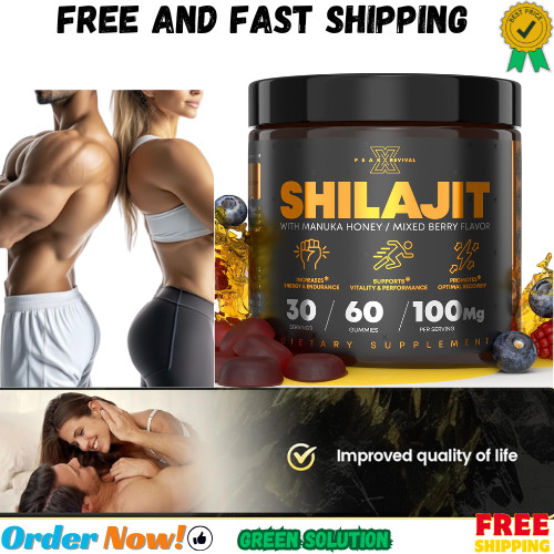 Shilajit Gummies with Manuka Honey – Increases Energy & Endurance,100mg 60 Coun