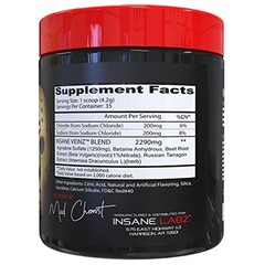 Psychotic Pre Workout Insane Veinz Fruit Punch 35 servings 5.2 ounces