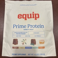 Equip Prime Protein-Variety Pack-Grass Fed Beef Isolate Protein Power- 5 PACKETS