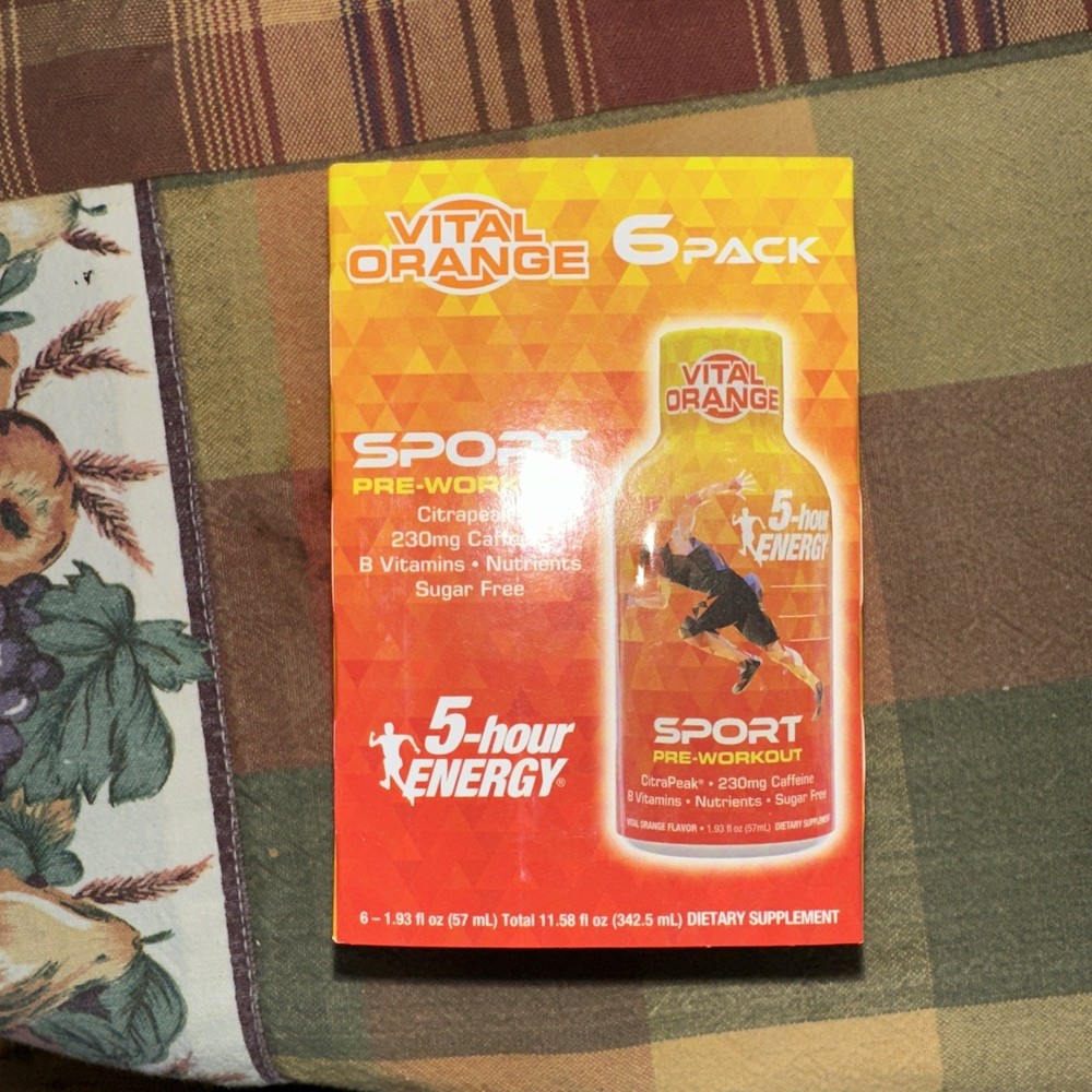 5-Hour Energy, Sport Pre-Workout, Vital Orange, 6 Pack
