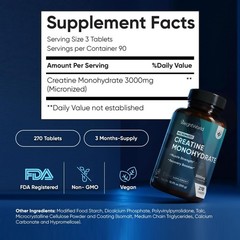 WeightWorld Creatine Monohydrate 3000mg 270 Tablets – Strength & Recovery