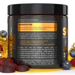 Peak Revival Shilajit Gummies with Manuka Honey – 60 Count (Pack of 1)