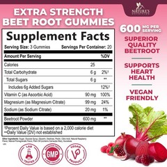 Beet Root Supplement Gummies – Superfood with Beetroot Extract Powder with Vitam