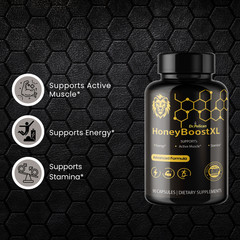 Honey Boost XL- Bodybuilding & Men’s Health Support- 3 Bottles- 270 Capsules