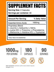 Eaa Capsules 180 Count Essential Amino Acids Bcaa Supplement For Recovery Energy