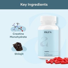 Mars Micronized Creatine Monohydrate Caps Powered with Shilajit | 100% Pure a…