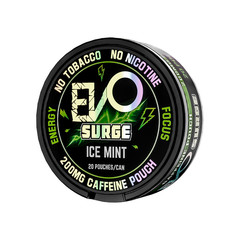 EVO Surge 200mg Caffeine Boost Pouches – 5 Pack (20 Count/Can) – ICE MINT
