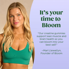 BLOOM NUTRITION Creatine Monohydrate Gummies – Berry Boost – 36ct/12 Servings
