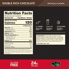 Optimum Nutrition GoldStandard 100% Whey Protein Powder Dbl Rich Chocolate 10/27