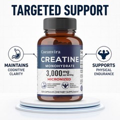 Coeanvira Micronized Creatine Monohydrate Easily Absorbed Muscle 120 Capsules