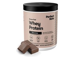 Perfect Keto Grass-Fed Whey Protein Chocolate 18oz | MCT, Gluten-Free