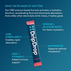 DripDrop Hydration Packets – Bold Variety Pack – Single Serve 16 Count, Blue