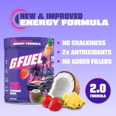 G Fuel Miami Nights 2.0 Energy Drink Powder, 9.8 Ounce (Pack of 1), No Color