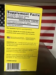 Con-Cret Concentrated Pure Creatine HCI• 48 Capsules• Ex7/28