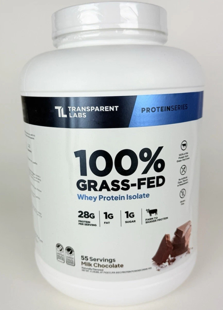 Transparent Labs Grass-Fed Whey Protein Isolate Milk Chocolate 55 Serving 4.2lbs