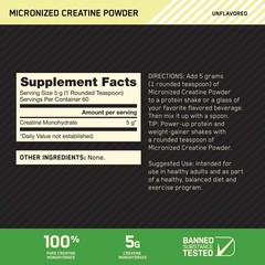 Optimum Nutrition, Micronized Creatine Monohydrate Powder, 5000mg, Unflavored
