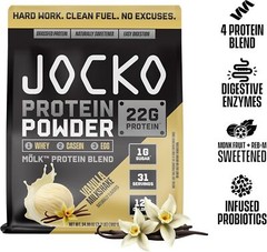 Jocko Mölk Whey Protein, 22g, Monk Fruit Blend, 31 Servings (Vanilla Milkshake)