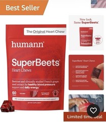 HumanN – SUPER BEETS Heart Chews, Pomegranate, 60 Count, New & Sealed, Exp 04/27