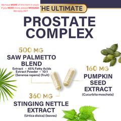 Prostate Health Supplements for Men – 3X Strength with 60 Count (Pack of 1)