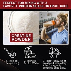 Pure Creatine Monohydrate Powder Micronized Unflavored 50 Servings 250 Grams