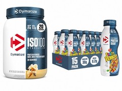 Dymatize ISO100 Whey Protein Isolate + Fruity Pebbles Protein Shake 15 Pack