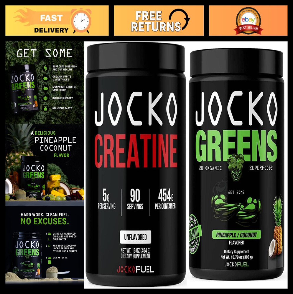 Greens & Superfood Powder + Creatine Bundle – Energy Boost, Muscle Support, Vega