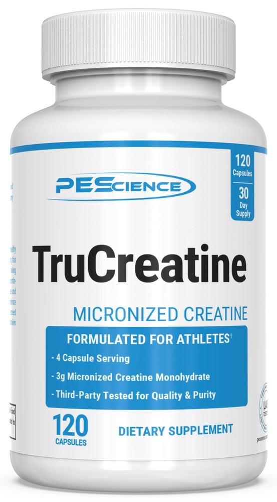 Pure Creapure Creatine Monohydrate Capsules 120 Count Athletic Performance Boost