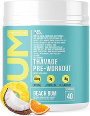 RAW Pre Workout Powder Thavage Beach Bum Sports Nutrition Supplement 40 Servings