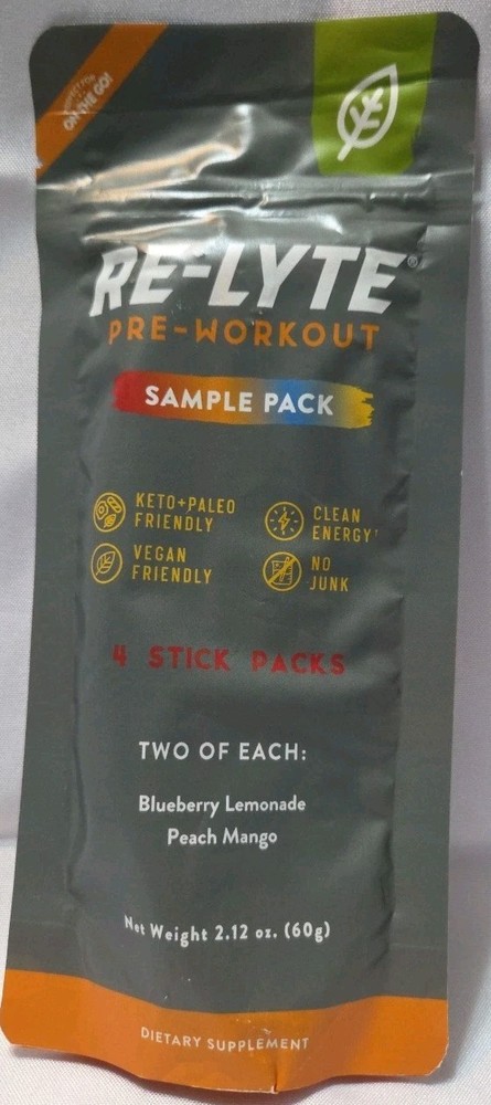 Re-Lyte Pre-Workout Drink Mix 4 Stick Sampler Pack – Clean Energy