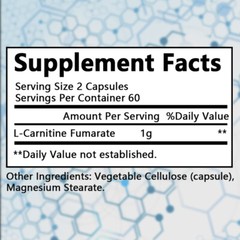 L-Carnitine – 1000mg Maximum Strength – Boost Metabolism and Heart Health