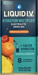 Liquid IV Hydration Multiplier Drink Mix Tropical Punch 10 Stick Pack