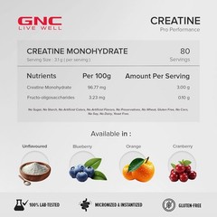 GNC Pro Performance Creatine Monohydrate – 3000mg Creatine Per Scoop (250gm)