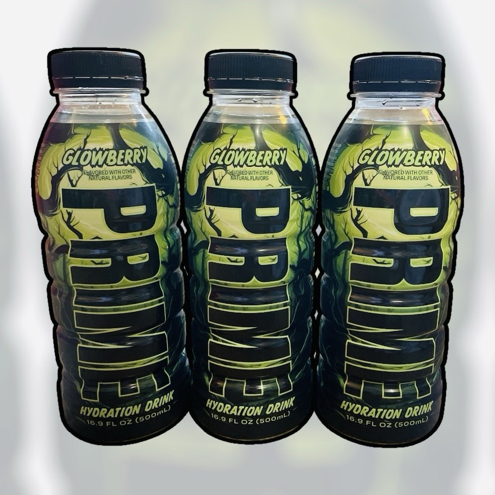 3x PRIME Hydration NEW 2024 Glowberry V2 500ml Exclusive Flavour Logan Paul KSI