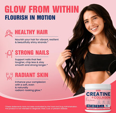 Creatine for Women, USP Grade Micronized Creatine Monohydrate Powder w/ Collagen
