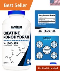 3,000mg Micronized Creatine Monohydrate in 500 Capsules – GMP Certified Quality