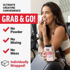 Force Factor Legendary Creatine Chews 5g Monohydrate Muscle Strength 60 Ct
