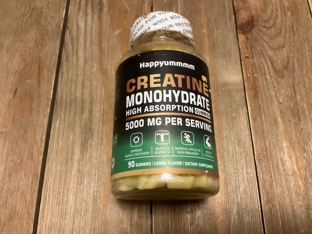 Happyummmm Creatine Monohydrate 5000MG 90 Gummies Lemon Flavor 10/26
