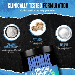 Animal Creatine Chews – Enhanced 120 Count (Pack of 1), No Color