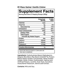 RULE 1 Mass Gainer 16 serv Vanilla Creme Mass Weight Gainer 11.46lb